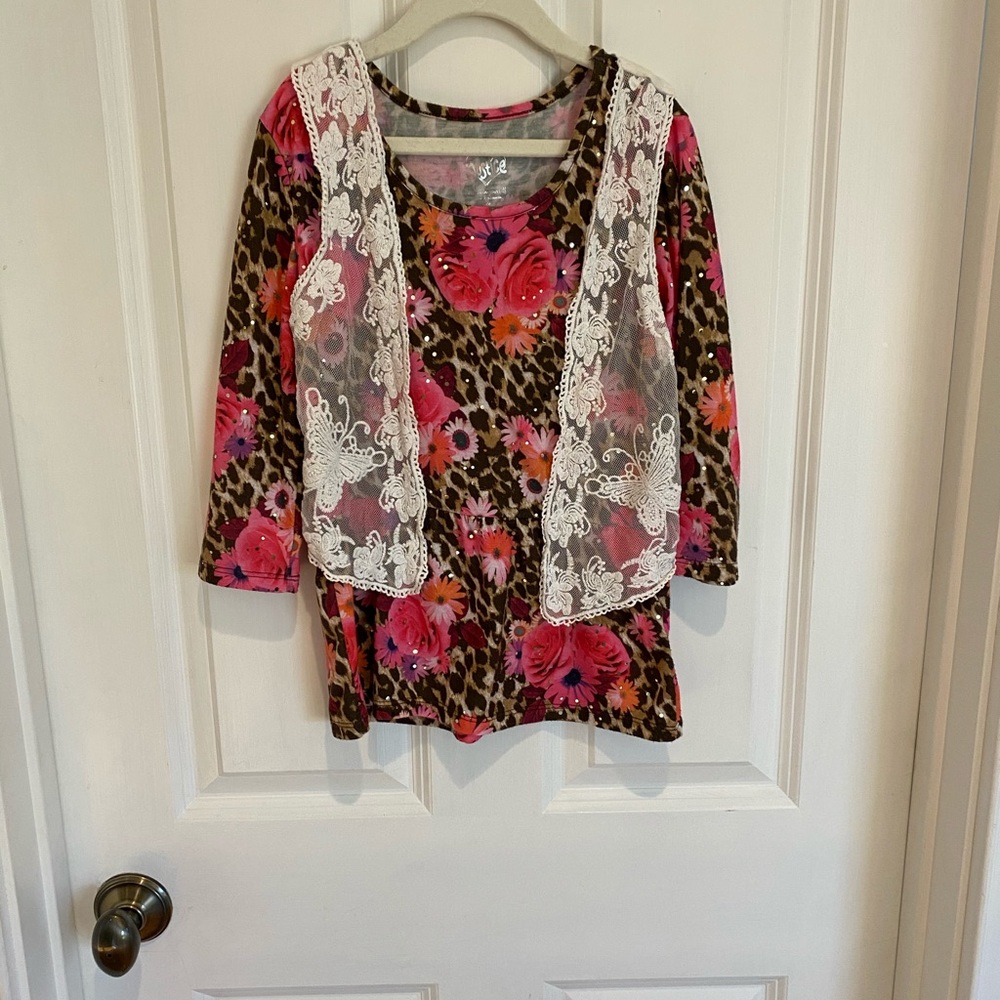 Justice Girls Shirt with removable vest